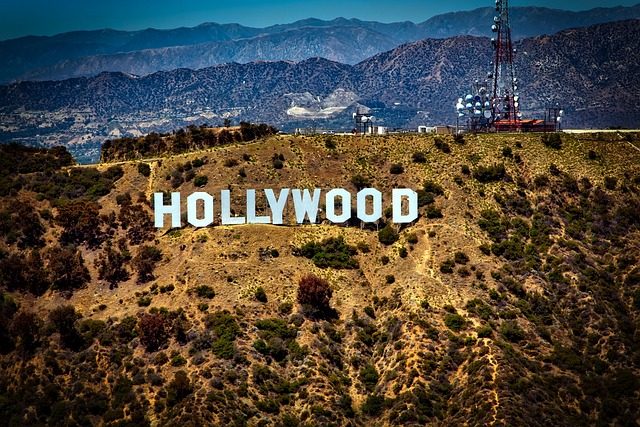 Luxury limousine cruising through Hollywood, California